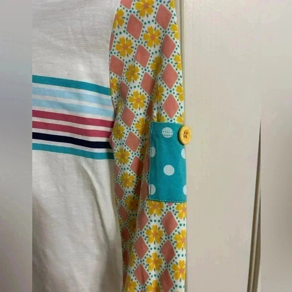 Matilda Jane Wonderment Good Catch Baseball Tee Long Sleeve Size 8 - Picture 2 of 5